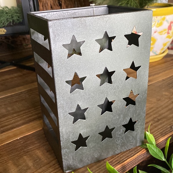 Pottery Barn Galvanized Outdoor Stars and Stripes Luminary - Picture 11 of 16